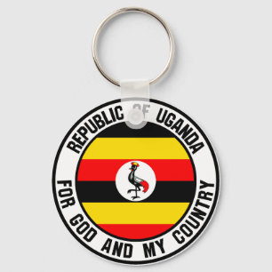 Uganda Round Emblem Schlüsselanhänger