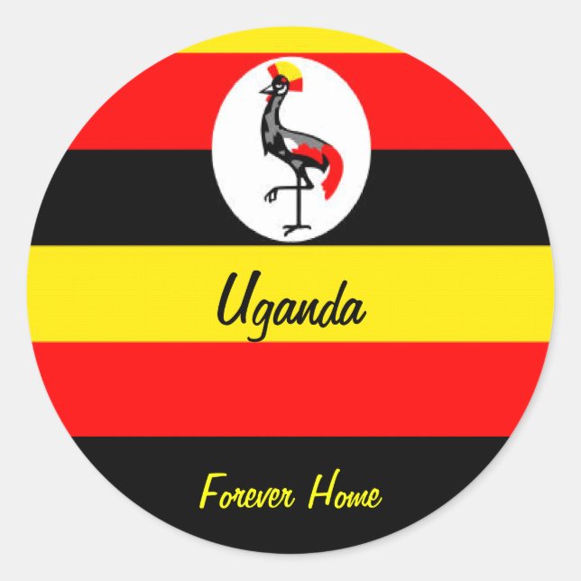 Uganda Runder Aufkleber (Vorderseite)