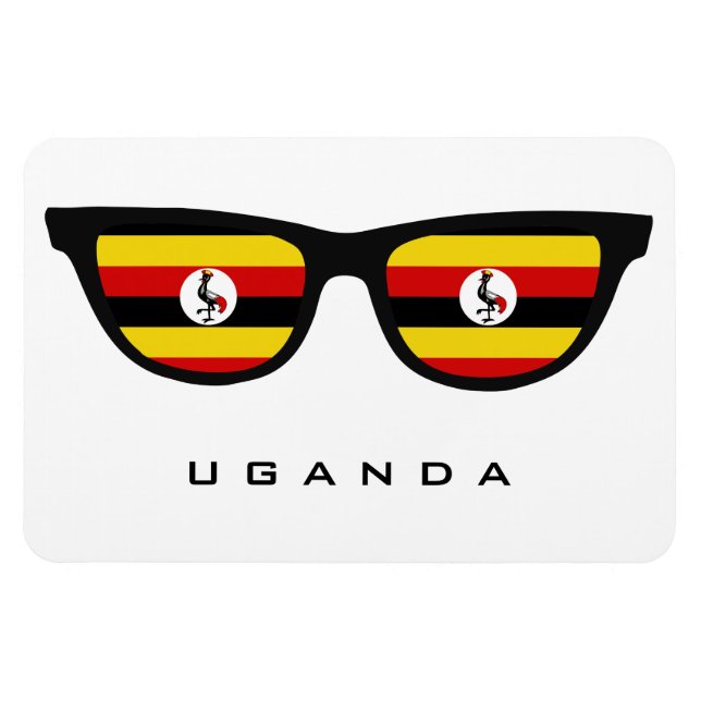 Uganda Shades benutzerdefinierte Text- und Farbmag Magnet (Horizontal)
