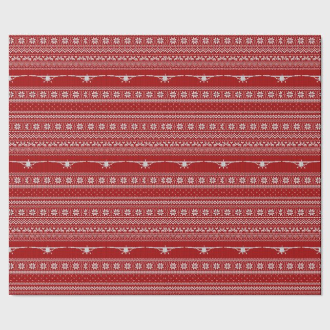 Uganda Sweater Cessna Weihnachtswrapping Paper Geschenkpapier (Saum)
