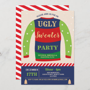 Uganda Sweater Party Weihnachtsfest Jumpers Schnee Einladung