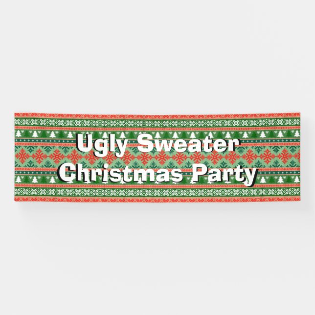 Uganda Sweater Weihnachtsfest Party Banner (Horizontal)