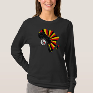 Uganda Ugandan Flag Africa Map Ethnisches Erbe Bla T-Shirt