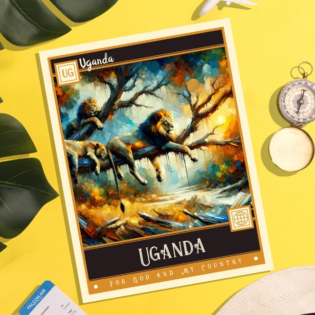 Uganda | Vintage Malerei Postkarte (Von Creator hochgeladen)