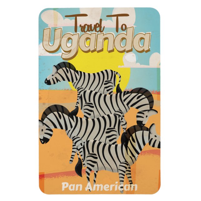 Uganda Vintage Travel Poster Magnet (Vertikal)
