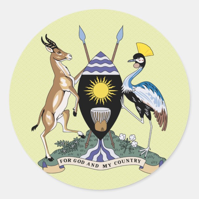 Uganda-Wappen Detail Runder Aufkleber (Vorderseite)