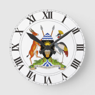 Uganda-Wappen Runde Wanduhr