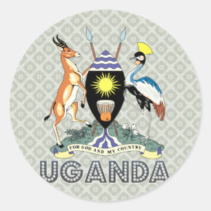Uganda-Wappen Runder Aufkleber