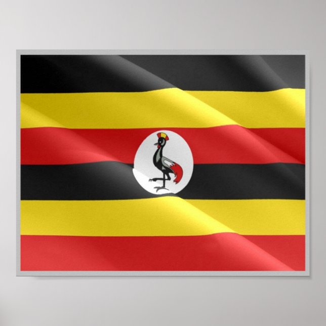 Uganda - Waving Flag - Poster (Vorne)