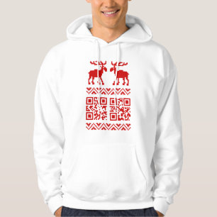 Uganda Weihnachten Sweater QR Code glücklich Neuj Hoodie