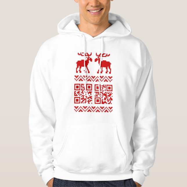 Uganda Weihnachten Sweater QR Code glücklich Neuja Hoodie (Vorderseite)
