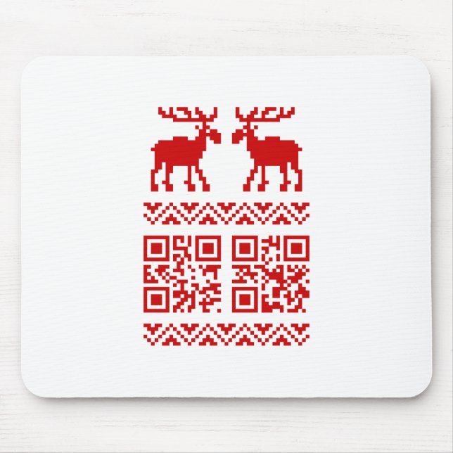Uganda Weihnachten Sweater QR Code glücklich Neuja Mousepad (Vorne)