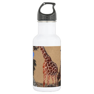 Uganda-Wildlife-Karte Kunst Druck/Grafik Edelstahlflasche