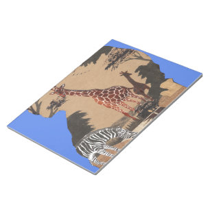 Uganda-Wildlife-Karte Kunstprint Notizblock