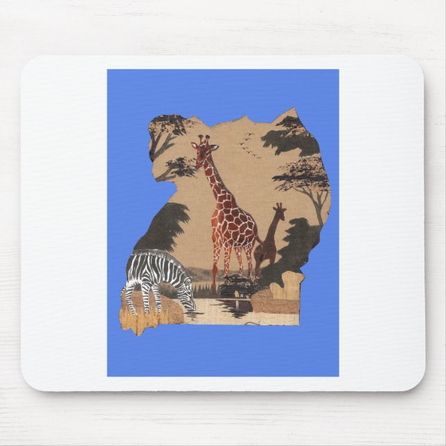 Uganda Wildlife Karte Mousepad (Vorne)