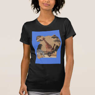 Uganda Wildlife Karte T-Shirt