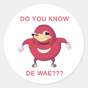 Ugandan Knuckles Meme Runder Aufkleber