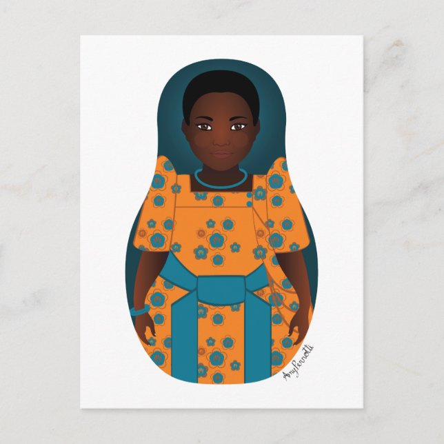Ugandan Matryoshka Postcard Postkarte (Vorderseite)