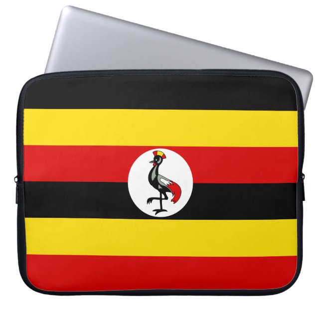 Ugandische Flagge (Uganda) Laptopschutzhülle (Vorderseite)