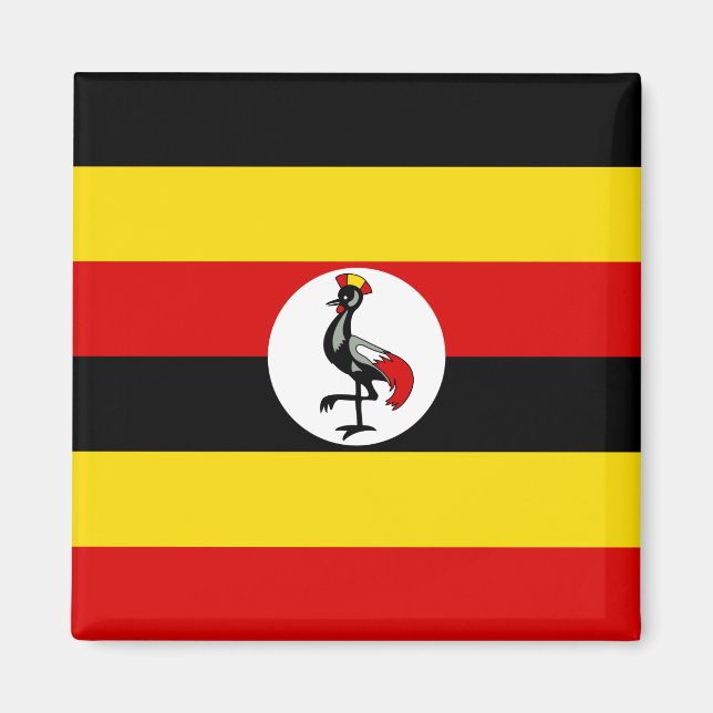 Ugandische Flagge (Uganda) Magnet (Vorne)