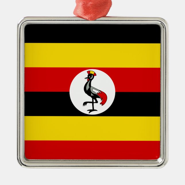 Ugandische Flagge (Uganda) Ornament Aus Metall (Vorne)