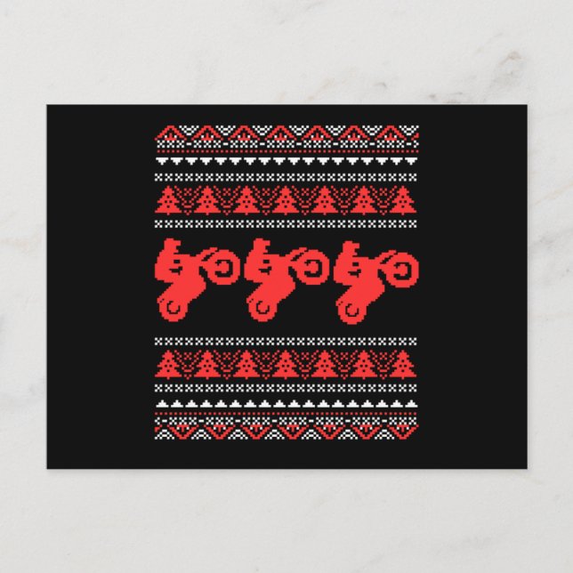 Ugg Christmas Biker Bike Motocross Motorrad Gif Postkarte (Vorderseite)