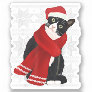 Ugg Christmas Black Cat Weihnachtsmannmütze Scarf Aufkleber