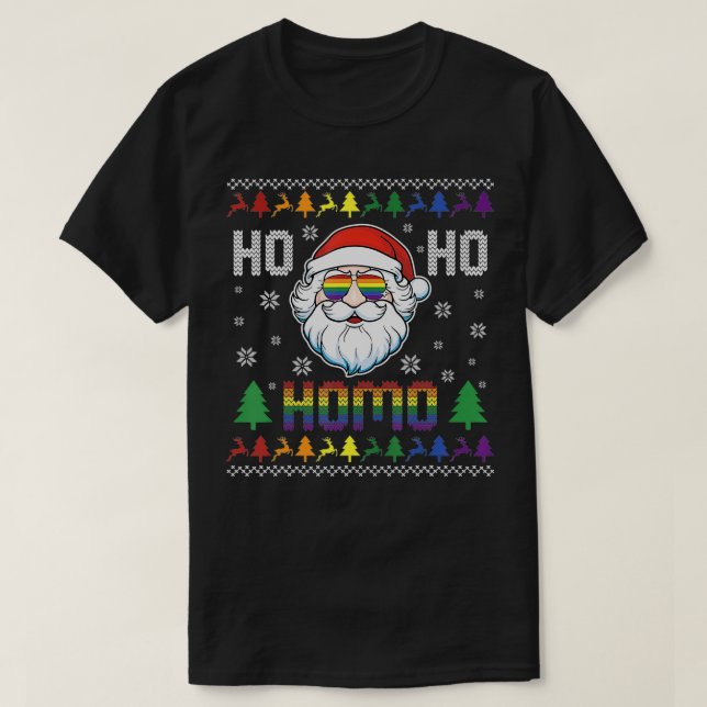 Ugg Christmas Funny Gay Pride LGBTQ Santa Claus H T-Shirt (Design vorne)