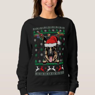 Ugg Christmas German Shepherd Reindeer Light Xmas Sweatshirt