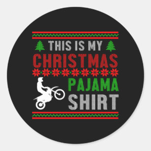 Ugg Christmas Pajama Motocross Motorrad Bike Gi Runder Aufkleber