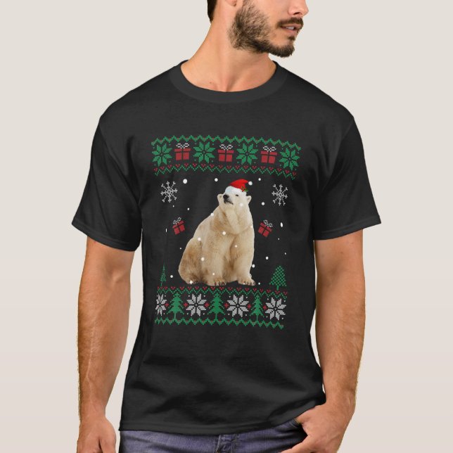 Ugg Christmas Pajama Sweater Polar Bären Tiere L T-Shirt (Vorderseite)