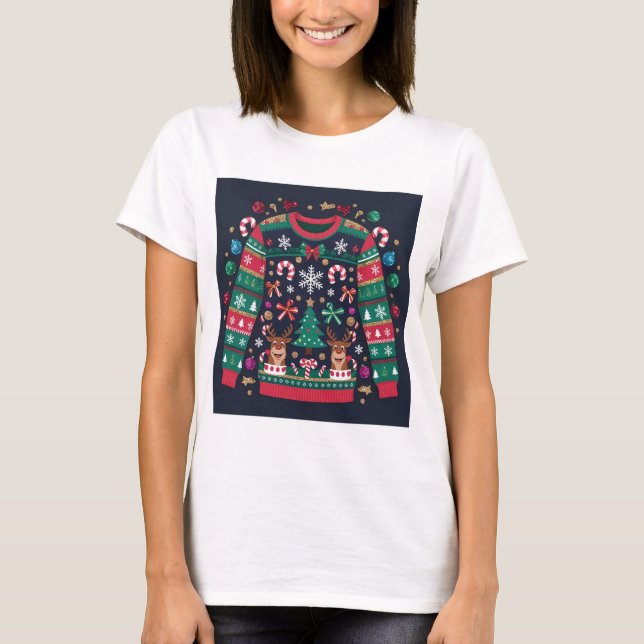 Ugg Christmas Sweater Ästhetischer T - Shirt (Vorderseite)