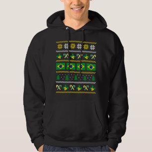 Ugg Christmas Sweater Brasilien Flag, halb brasili Hoodie