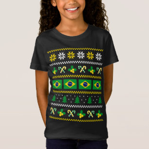 Ugg Christmas Sweater Brasilien Flag, halb brasili T-Shirt