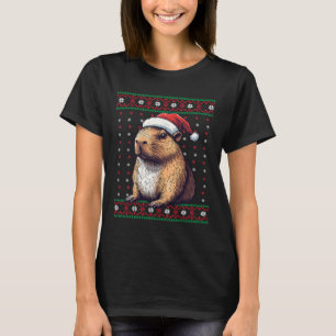Ugg Christmas Sweater Capybara Lover Weihnachtsman T-Shirt