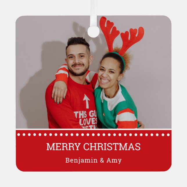 Ugg Christmas Sweater Champions Red Foto Ornament Aus Metall (Vorderseite)