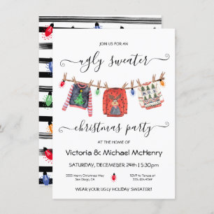 Ugg Christmas Sweater Clothesline Party Einladung