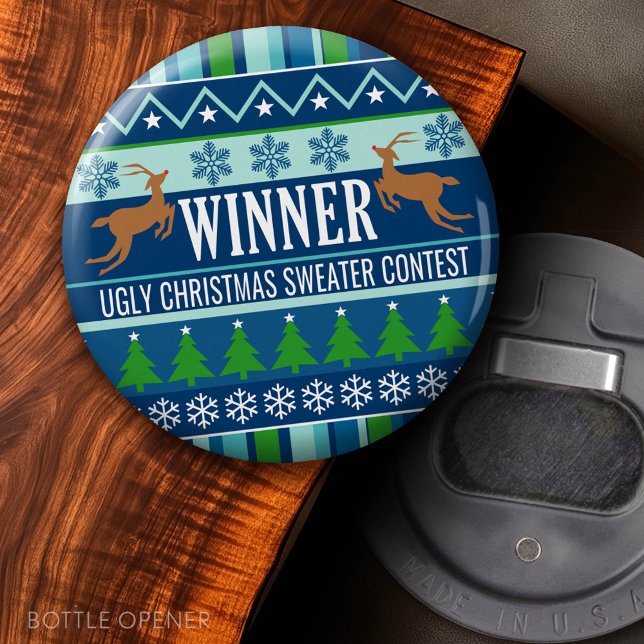 Ugg Christmas Sweater Contest Gewinner erster Plat Flaschenöffner (Custom Bottle Opener)