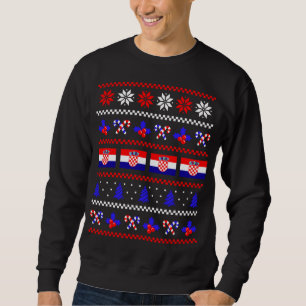 Ugg Christmas Sweater Croatia Flag, halb kroatisch Sweatshirt