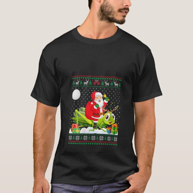 Ugg Christmas Sweater Design Funny Santa Riding G T-Shirt (Vorderseite)