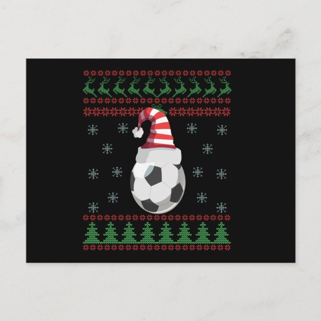 Ugg Christmas Sweater Fußball Sport Liebhaber Gesc Postkarte (Vorderseite)