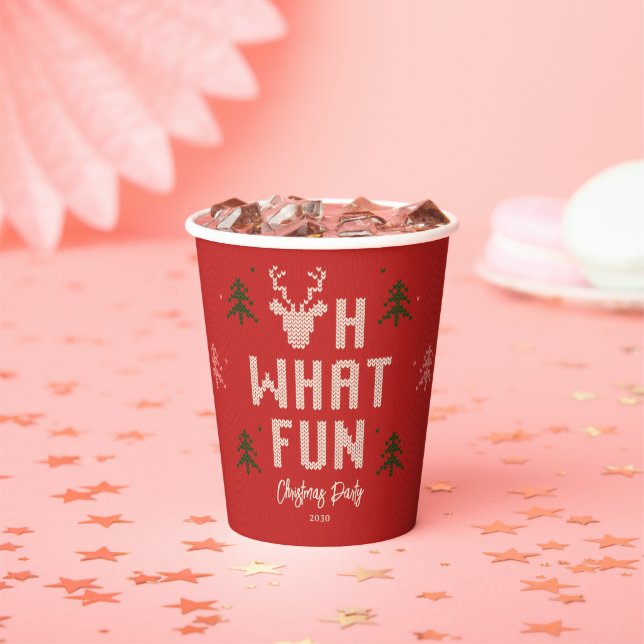 Ugg Christmas Sweater Holiday Party Paper Cups Pappbecher (Insitu)