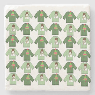 Ugg Christmas Sweater Marble Stone Untersetzer