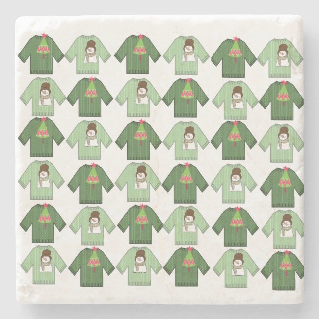 Ugg Christmas Sweater Marble Stone Untersetzer (Vorderseite)