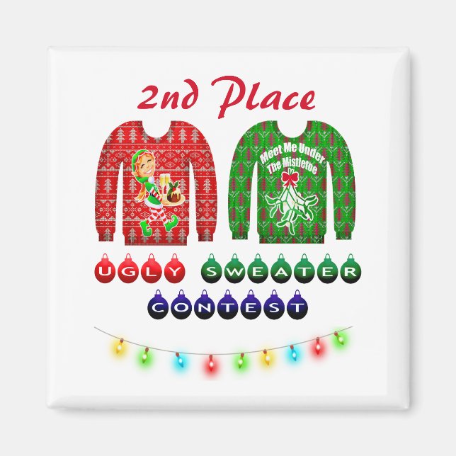 Ugg Christmas Sweater Party 2. Platz Gewinner Magnet (Vorne)