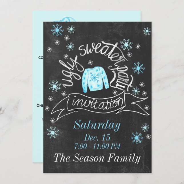 Ugg Christmas Sweater Party Einladung (Vorne/Hinten)