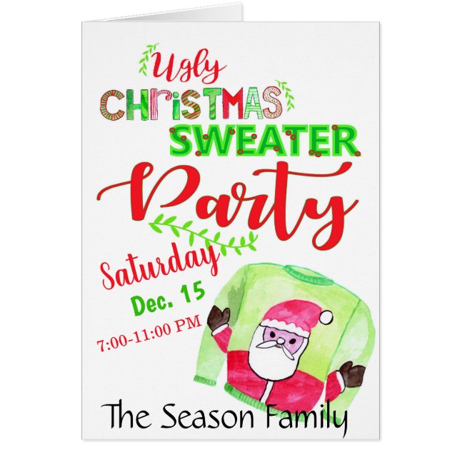 Ugg Christmas Sweater Party Einladung (Vorne)
