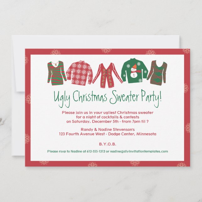 Ugg Christmas Sweater Party Einladung (Vorderseite)