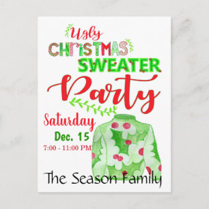 Ugg Christmas Sweater Party Einladung Postkarte
