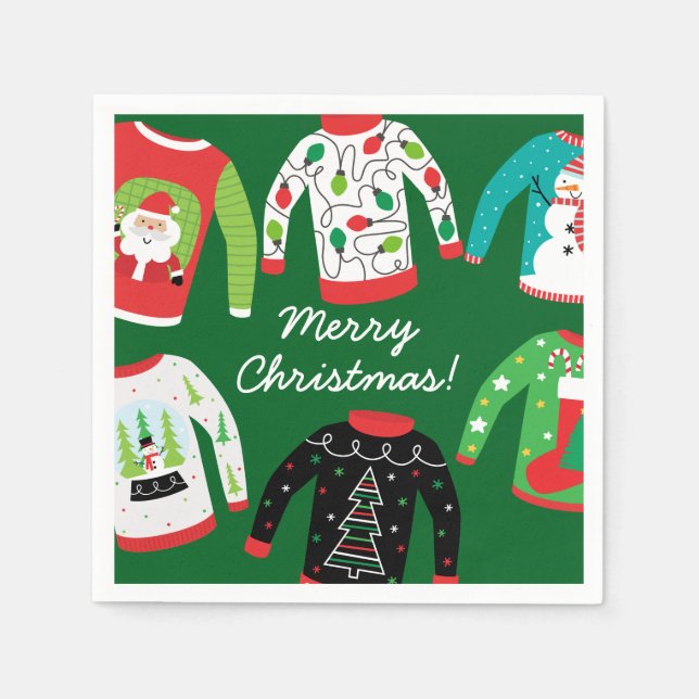 Ugg Christmas Sweater Party Napkins Serviette (Vorderseite)